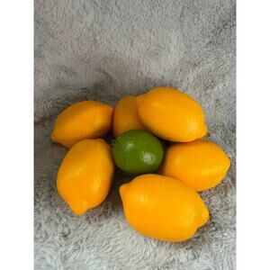 Realistic Plastic Lemons & Lime Lot – Faux Fruit Kitchen Decor, Photo Props
